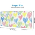 thumbnail image 2 of HandDrawn Colored Hearts Gaming Mouse Pad 31.5 x 11.8 Inch Large Desk Keyboard Mat with NonSlip Rubber Base and Stitched Edges, Perfect for Work, Play, Office, and Home, 2 of 6
