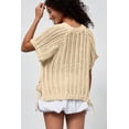 thumbnail image 3 of Women's Apricot Plus Size Open Knit Bow Tie Short Sleeve Sweater for Casual Summer Days, 4X, 3 of 12