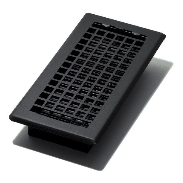 Decor Grates 4" x 10" steel painted textured black finish lattice