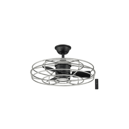 Heritage Point 25 in. Integrated LED Indoor/Outdoor Galvanized Ceiling Fan with Light and Remote Control