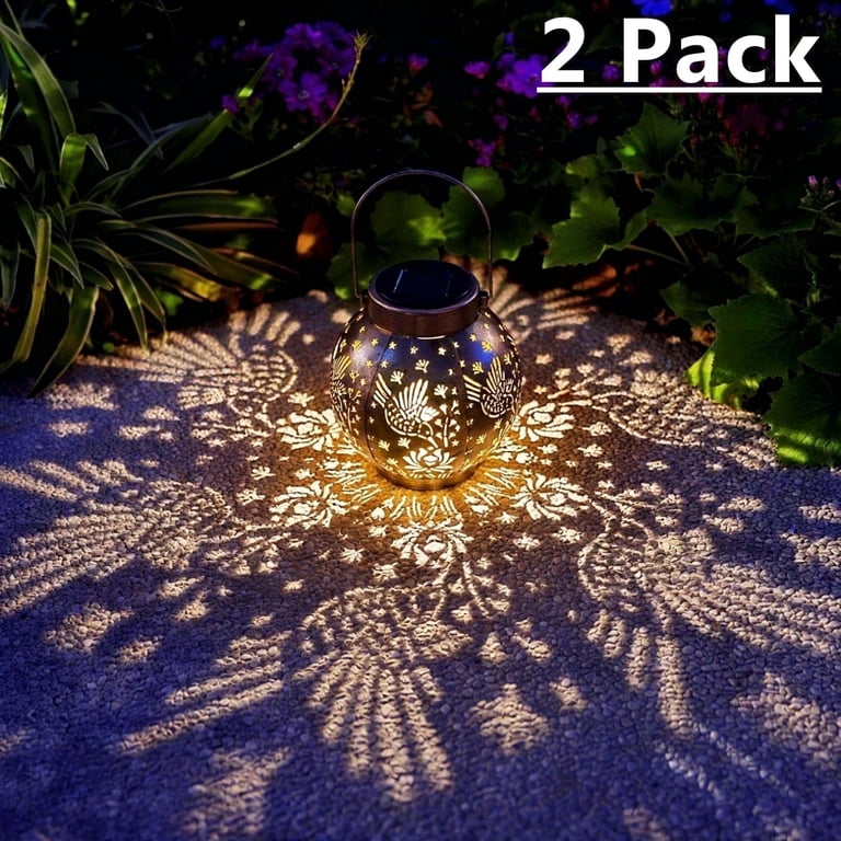 ExcMark Solar Hanging Lanterns, Set of 2, Bronze photo 1