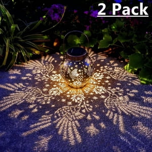ExcMark Solar Hanging Lanterns, Set of 2, Bronze