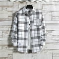 thumbnail image 2 of Mens Plaid Button Down Shirt Print Fall Winter Long Sleeve Single Lapel Casual Mens Shirt Light Gray M, 2 of 3
