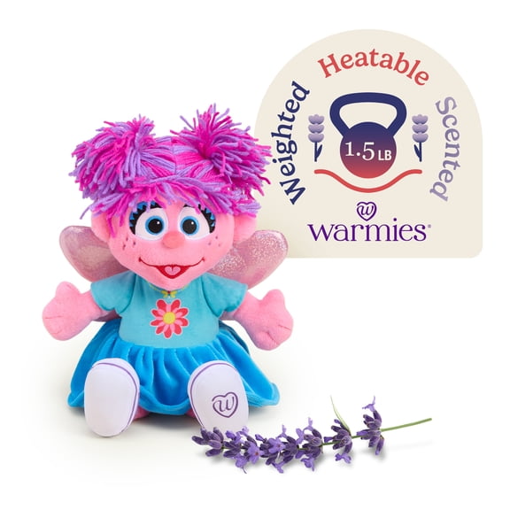 Warmies Abby Caddaby Sesame Street, Microwavable Heated Plushies and Weighted Soft Plush Toys