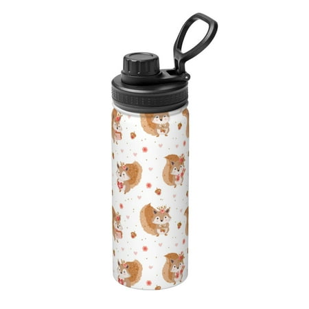 

Ocsxa Squirrel Giving A Gift Print 18oz Stainless Steel Water Bottle Unisex Water Bottle Insulated Sports Water Cup Flask for Cold Water Drinks/Sports/Travel/Car/School