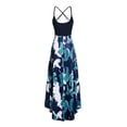 thumbnail image 4 of SMihono Robe Maxi Bohème d'Été pour Femmes Grande Taille Robe Maxi Asymétrique Décontractée Col en V Été Florale Sans Manches Robe de Plage, 4 of 8