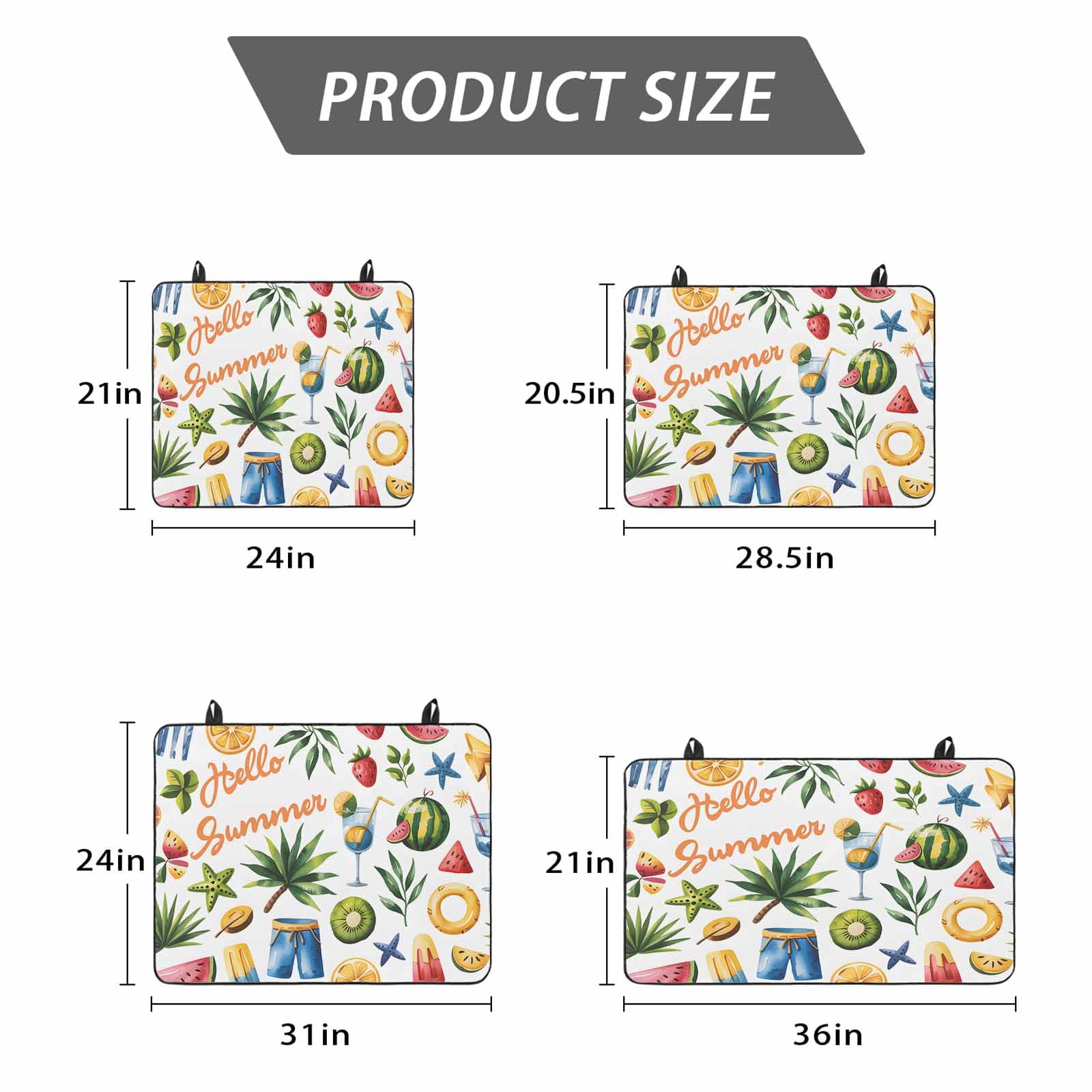 Summer Beach Stove Top Cover for Electric Stove, Heat-proof & Non Slip Glass Top Stove Cover Protector, Tropical Coconut Watermelon Lemon Flamingo Kitchen Flat Cooktop Rubber Mat 24x21 Inches