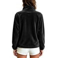 thumbnail image 5 of uublik Womens Fleece Jacket Black Lightweight Stand Up Collar Zipper Jackets with Pockets, 5 of 6
