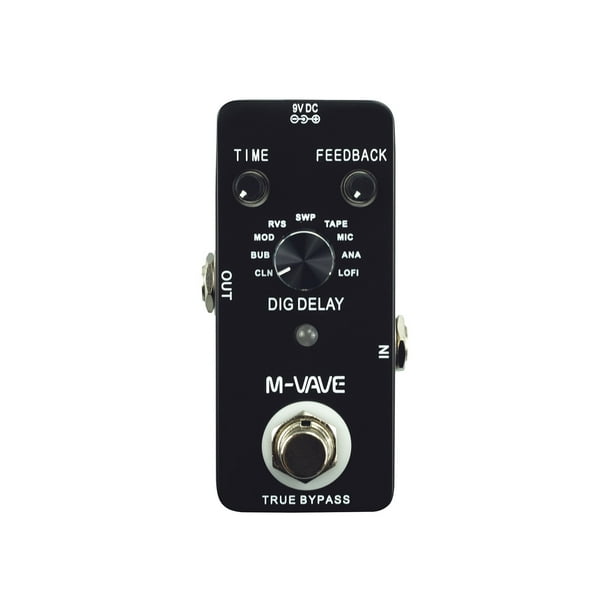 Efector de instrumentos DIG DELAY Pedal de efecto de guitarra de retardo digital con 9 efectos de retardo True Bypass Full Metal Shell M-VAVE Efector de instrumentos
