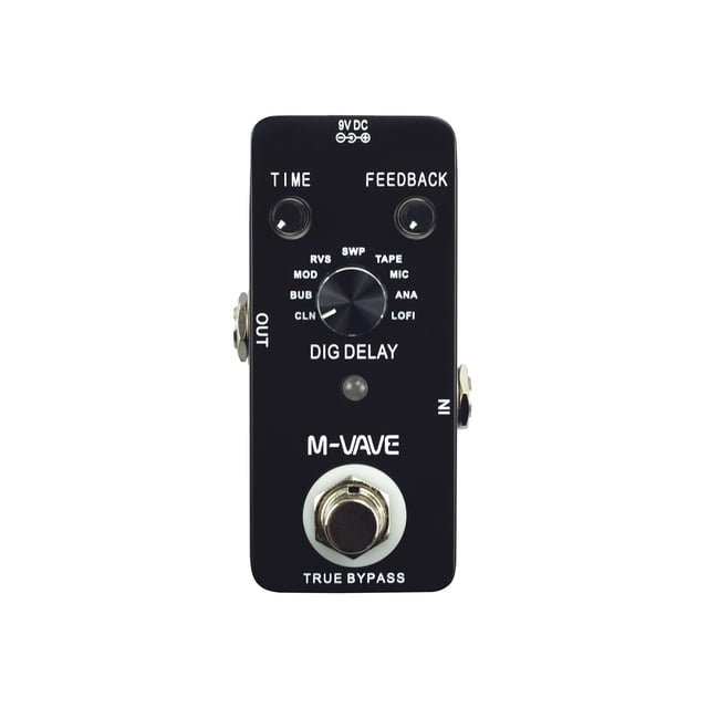 Efector de instrumentos DIG DELAY Pedal de efecto de guitarra de retardo digital con 9 efectos de retardo True Bypass Full Metal Shell M-VAVE Efector de instrumentos