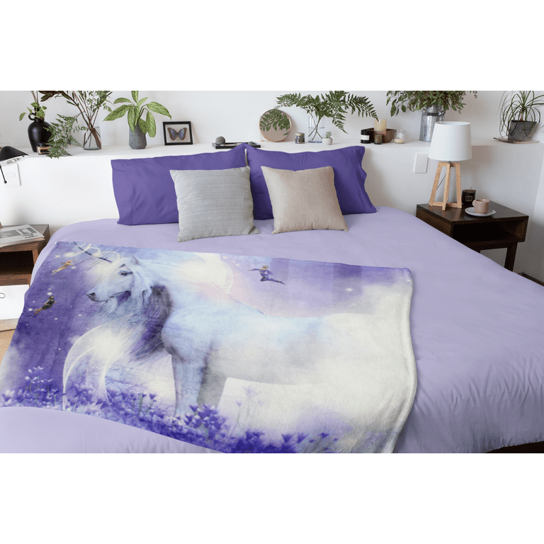 Mystical Unicorn and Fairies Fantasy Blanket Super Soft Silk Touch Plush Fleece Throw 50 X 60 Walmart