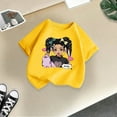 thumbnail image 5 of Toddler Girl Shirts Kid Graphic Round Neck Short Sleeved Tops Summer Casual Wear Girls' Tops, Tees Yellow 8 Years-9 Years, 5 of 5