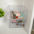 thumbnail image 6 of Martha Stewart Brody Set of 2 Plastic Stackable Office Desktop Organizer Boxes, Single Drawer and 2 Drawers, 6" x 7.5", 6 of 9