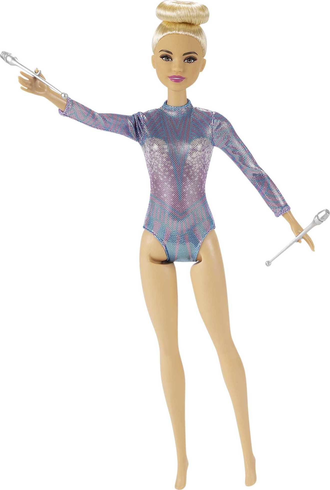 Barbie Rhythmic Gymnast Fashion Doll Dressed in Shimmery Leotard with Blonde Hair & Brown Eyes - image 4 of 6