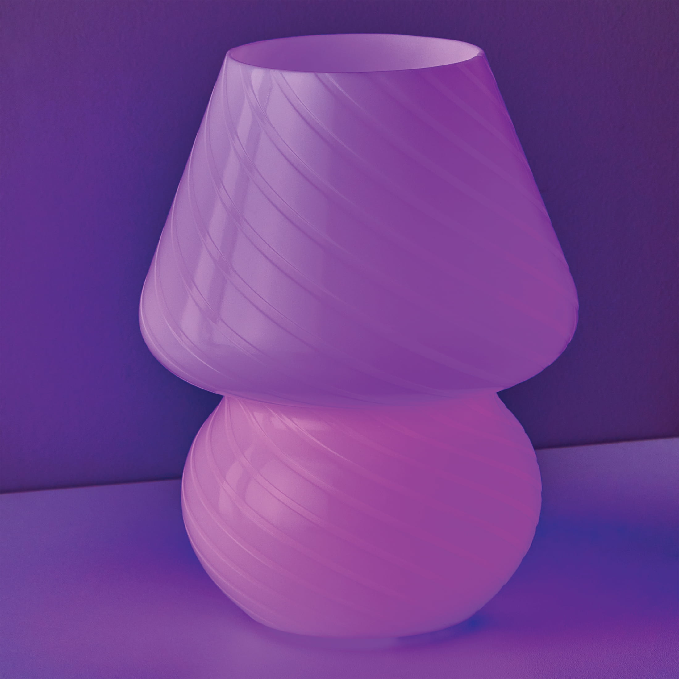(1 pack) Mainstays 8" Color-Changing Mushroom Accent LED Lamp, White Stripe