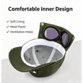 thumbnail image 5 of Men's Korean-Style Pilot Baseball Cap, Aviator Goggle Hat with Curved Visor, Cotton Canvas Sun Protection Cap for Spring Summer Green, 5 of 6