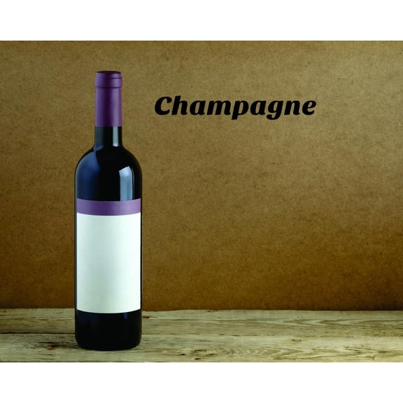 Custom Wall Decal Sticker - Champagne Kitchen Quote Home Decor Picture Art 8x32 Inches