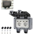 thumbnail image 1 of Enchufe impermeable con caja, tomas dobles para pared exterior, interruptor doble Ip66, enchufe de pared con Usb para jardín, garaje, piscina con cubierta, 1 of 5