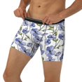 thumbnail image 3 of Salouo Blue Flax Flowers Pattern Men's Boxer Briefs, Soft & Breathable Underwear Elastic Waistband Briefs for Men,1-Pack, 3 of 7