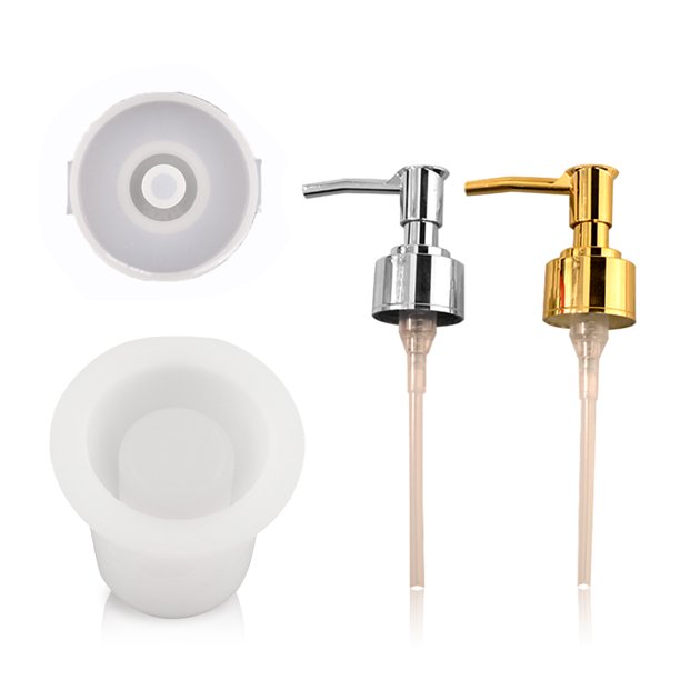 Molde de resina de silicona antiadherente, artículos de tocador cosméticos, botella de Spray para manualidades, molde dispensador de baño epoxi, decoraciones, juego de moldes redondos para mujeres Advancent HA009867-01