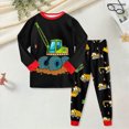 thumbnail image 2 of TOWED22 Toddler Baby Boy Fall Winter Clothes Print Long Sleeve Sweatshirt Pullover Tops + Pants Outfit Set Size:6-7 Y,Color:Red, 2 of 5