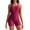 Red, variant on Anferry Boyleg Swimsuits for Women Scoop Neck One Piece Swimwear Crisscross Back Removable Pads Athletic Bathing Suit