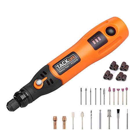 TACKLIFE Cordless Rotary Tool 3.7V Li-on Three-Speed with 31-Piece Rotary  Accessory Kit, USB Charging Cable, Collet Size 3/32-inch(2.3mm) - Perfect  