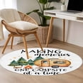 thumbnail image 5 of 3.3ft Round Rug, Camping Non-Skid Rubber Backing Large Area Rugs - Living Room Bedroom Home Office, Fall Summer Nature Forest Car Tree Moon Indoor Floor Mat Carpets Washable Rug, 5 of 9