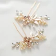 thumbnail image 3 of Sweetv 2Pcs Wedding Hair Pins For Brides, Gold Wedding Hair Bridal Accessories, 3 of 6