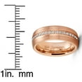 thumbnail image 6 of Metal Masters Mens Rose Goldtone Eternity Tungsten Carbide Ring Dome Wedding Band Cz 8mm, 6 of 7