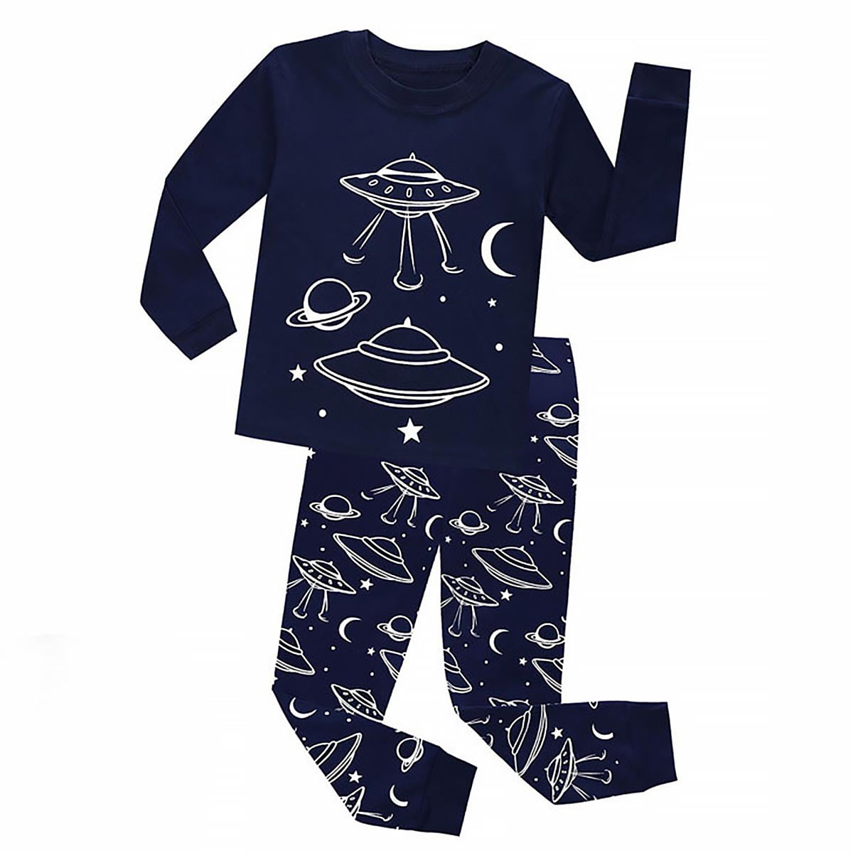 Little Boys Pajamas Sets Glow in Dark Dinosaur 100% Cotton 2 Piece Shark Toddler Clothes Kids Pjs Sleepwear Size 2-10T