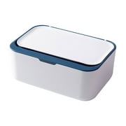 Puntoco Special Offers Clearance Baby Wipes Dispenser, Wipe Holder with Lids Diaper Wipes Case for Bathroom Refillable Wipe Container Blue