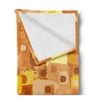 thumbnail image 2 of Retro Soft Flannel Fleece Throw Blanket, Abstract Square Pattern Rounded Funky Geometric Modern Ornament Tiled Illustration, Cozy Plush for Indoor and Outdoor Use, 50" x 70", Multicolor, by Ambesonne, 2 of 5