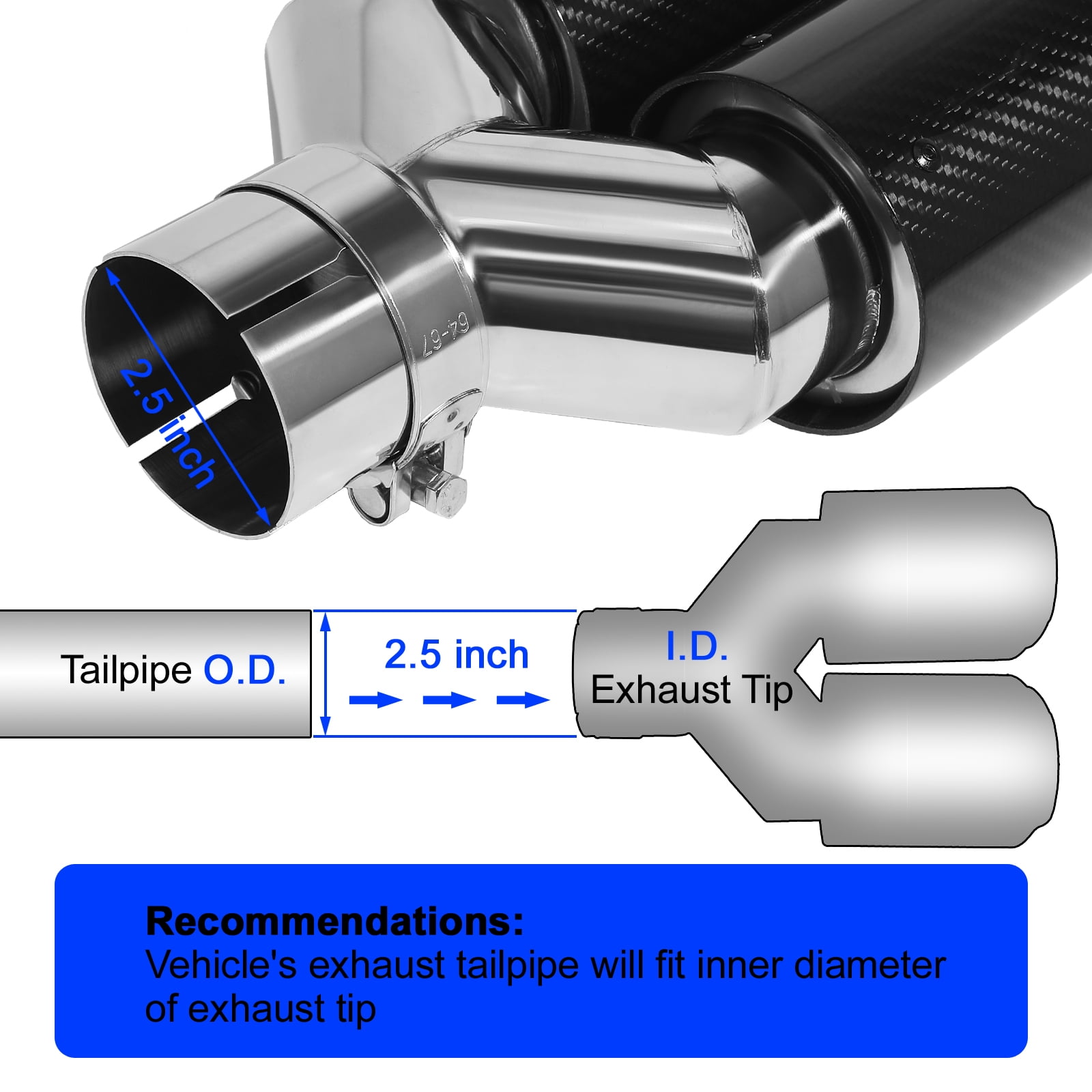 Universal Car Glossy Carbon Fiber Muffler Tip Exha... – Grandado