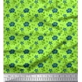 thumbnail image 1 of Soimoi Georgette Viscose Fabric Check,Leaves & Floral Artistic Print Fabric by the Yard 42 Inch Wide, 1 of 1