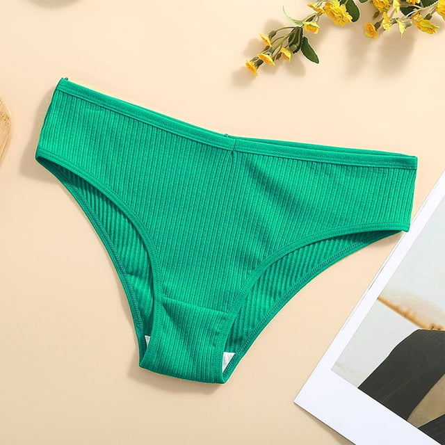 Clearance & Promo,Women's Seamless Thread Low Waist, Breathable Mid Waist, Solid Color, Cute Sexy, Comfortable, All Sizes, Versatile Fit Stylish and Functional|Cotton,Green,Sopatenor