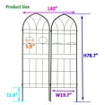 thumbnail image 6 of DUOSONG 2 Pack Metal Garden Trellis 78.7" X 19.7" Rustproof Trellis For Climbing Plants Outdoor Flower Support Black Black Iron Garden & Outdoor Garden Supplies Garden Arch & Trellis, 6 of 6