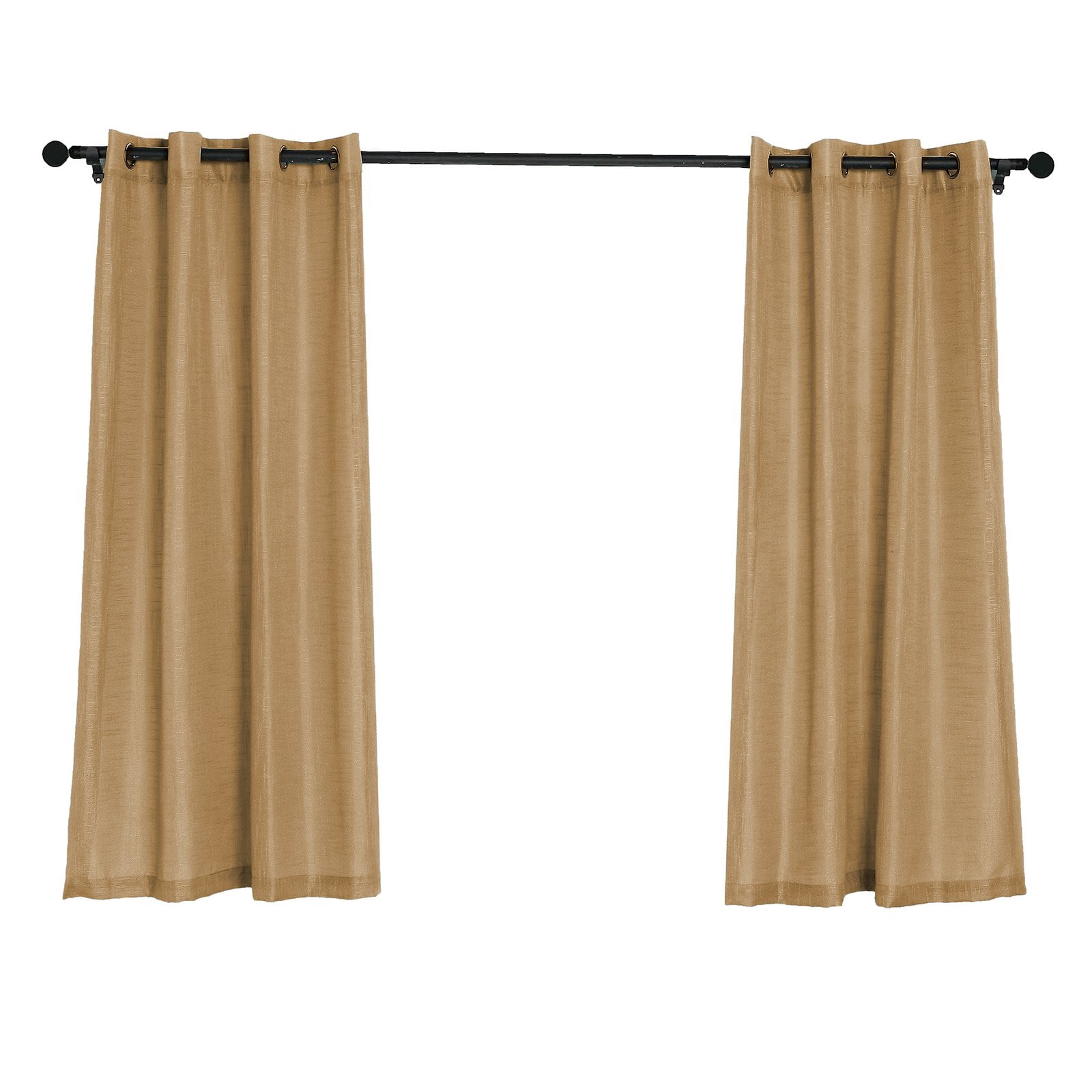 BalsaCircle 2 Natural 52x64" Faux Linen Sheer Curtains Chrome Grommets Window Treatments Decorations