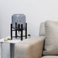 thumbnail image 4 of Simple Designs Black Wood Mounted Table Lamp with Smokey Glass Cylinder Shade, 4 of 4