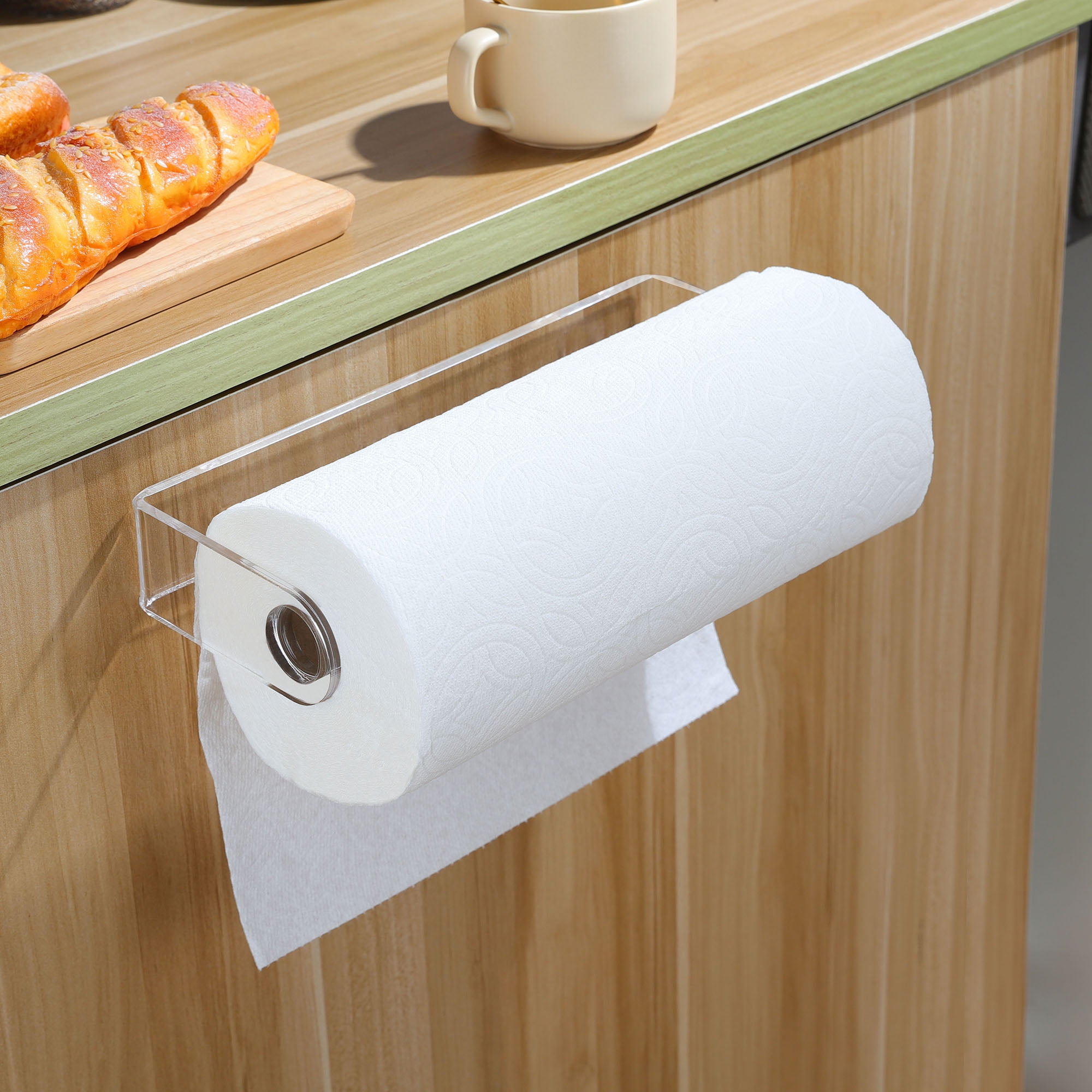 GZDL Kitchen Under Cabinet Door Drawer Roll Paper Towel Rack Bathroom  Storage Rack