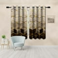 thumbnail image 4 of Marble Curtains Retro Abstract Brown Brick Stone Wall Decor Home Bedroom Living Room Darkening Grommet Window Drapes 2 Panel Set-42"W x 45"L (Pack of 2), 4 of 7