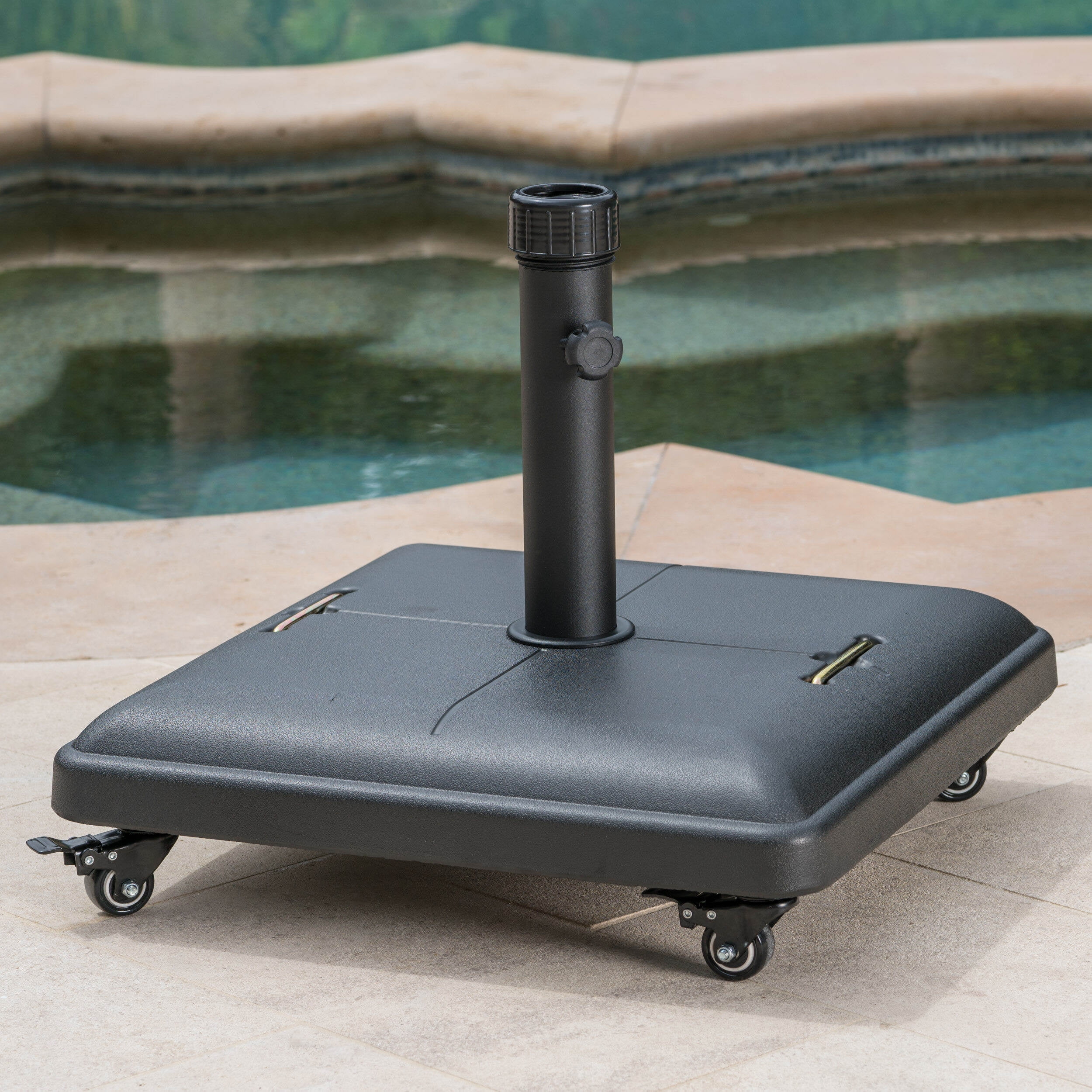 Patio Umbrella Stand, WHEELIE UMBRELLA BASE - SQUARE, Black Umbrella Stand,Concrete Market Umbrella Stand, Garden & Outdoor,Canopies & Gazebos,Umbrella Stands & Bases