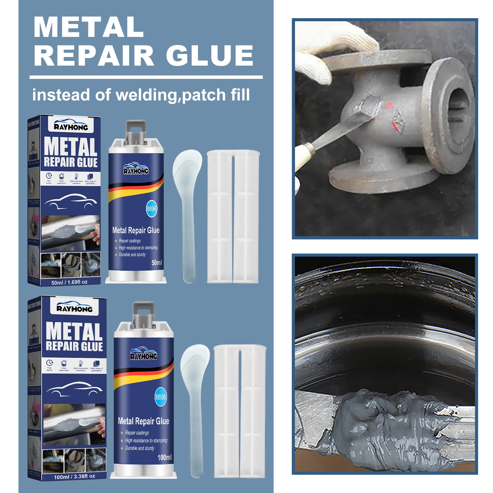 Buy Wholesale China Metal Repair Glue Ab Strong Bond Sealant Glue 50/100g  Heat Resistance Cold Metal Repair Adhesive Industrial Casting Agent & Metal  Repair Glue at USD 4.05
