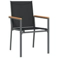 thumbnail image 3 of vidaXL 9 Piece Garden Dining Set Black Textilene and Steel, 3 of 5