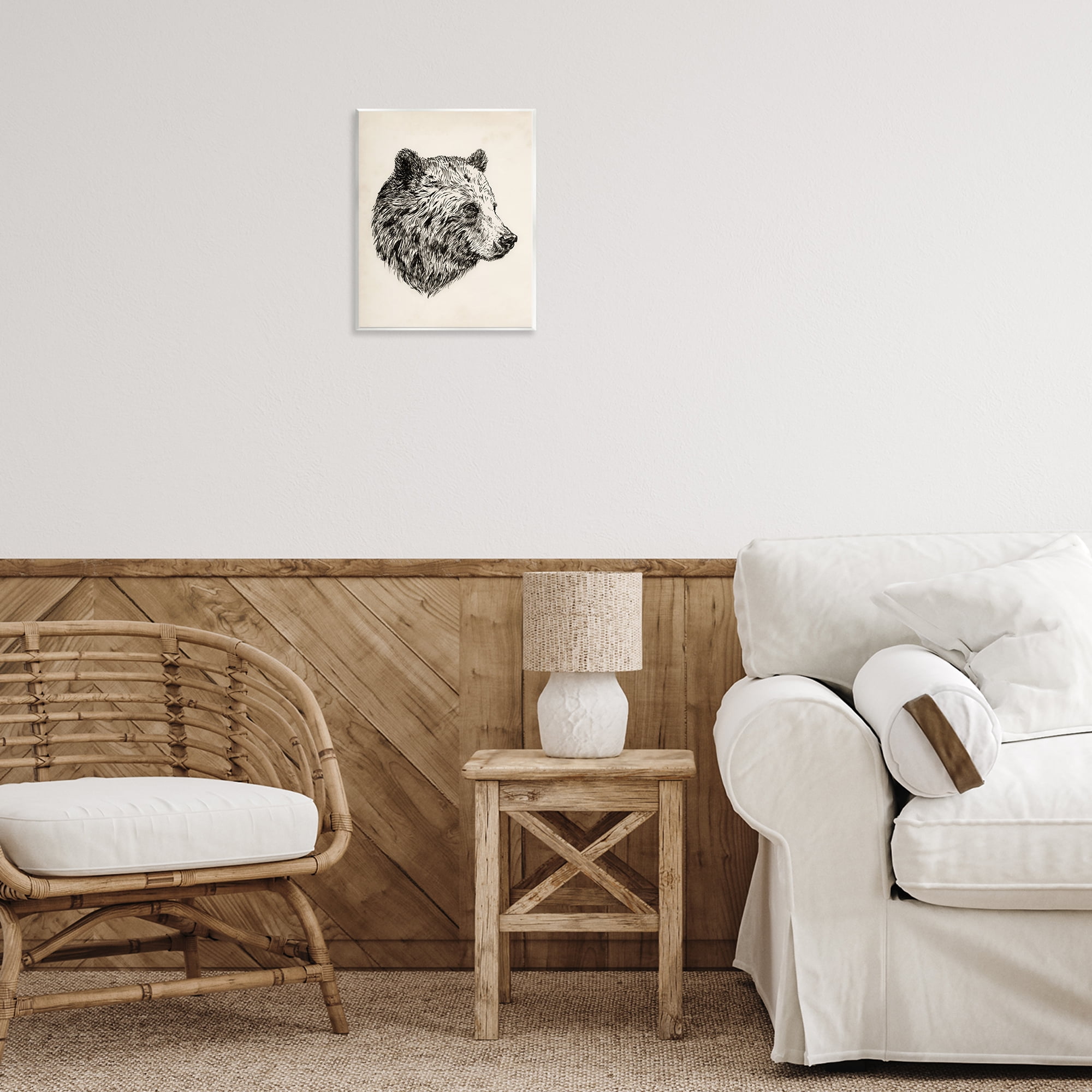 Stupell Industries Rustic Bear Drawing Animals & Insects Drawing Unframed Art Print Wall Art, 11 x 14