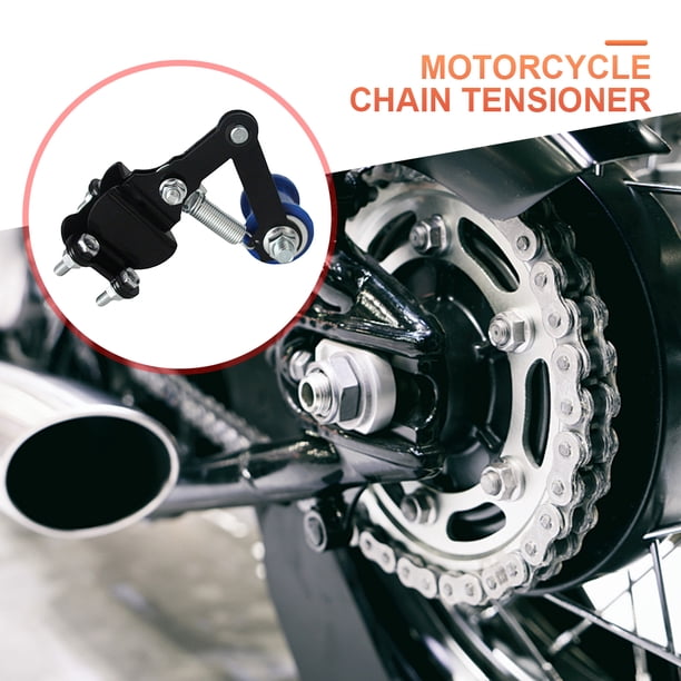 Ajustador de cadena de motocicleta con tensor de cadena de polea de ruedas de guía para moto de cross DQrwqpou Accesorios para autos y motos