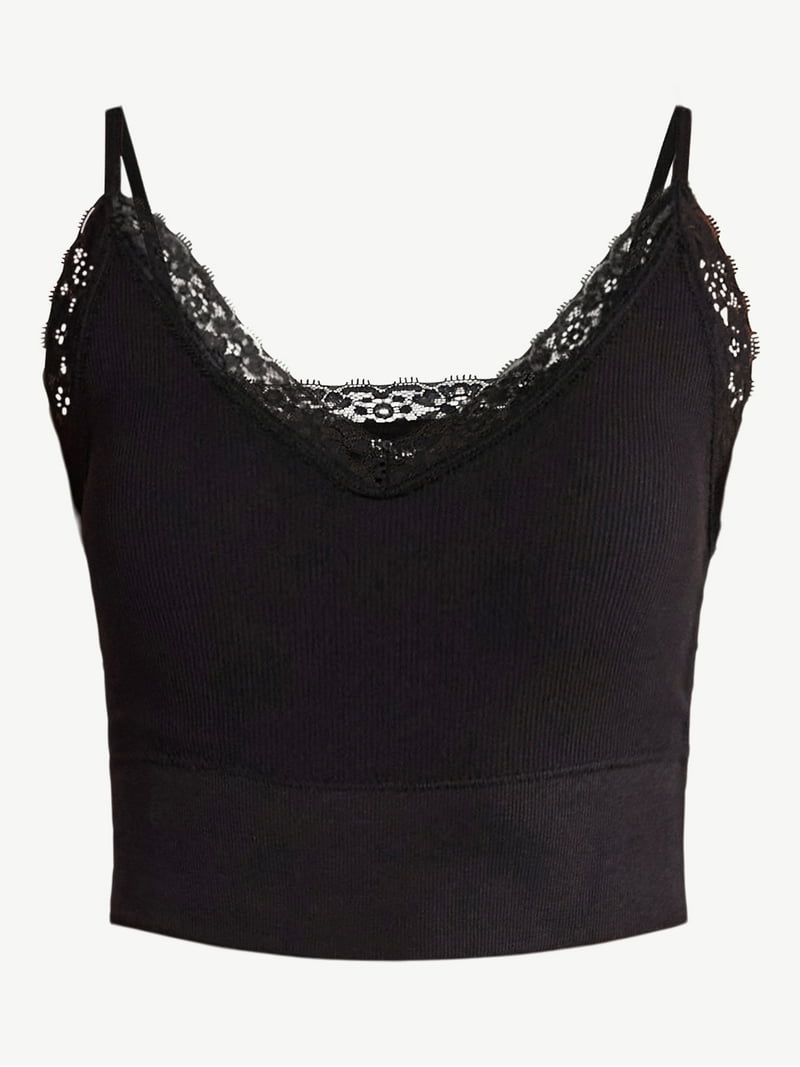 No Boundaries Lace Trim Cami Tank, Women's - Walmart.com
