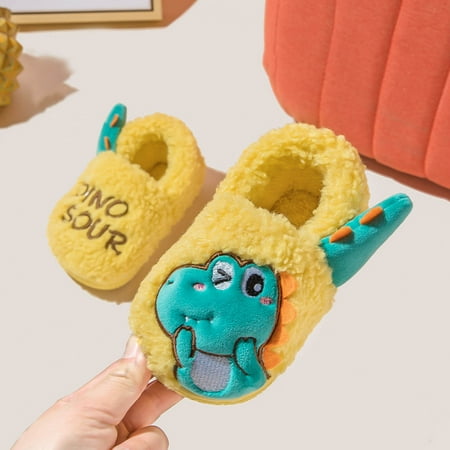 

TOWED22 Baby Sock Shoes Kids Cotton Slippers Dinosaur Pack With Little Home Shoes Warm Baby Shoes Yellow