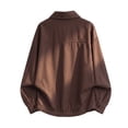 thumbnail image 4 of Hulanddfd Mens Jacket Zip Up Collared Bomber Coat, Brown Long Sleeve Casual Outerwear with Pockets & Ribbed Hem, Daily Wear, 4 of 9