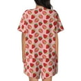 thumbnail image 3 of Qekee Strawberries Women's Pajama Set Short Sleeve Sleepwear Summer Home Wear with Pockets Soft Short Sleeve Shirt - Strawberries, 3 of 9